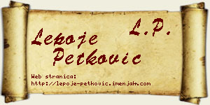 Lepoje Petković vizit kartica